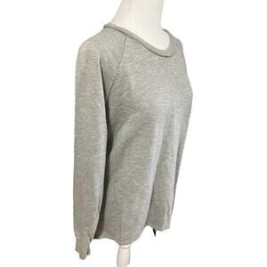 Women's Gray Sparkle Hi Low Sweatshirt Zipper At Back Hem Sz Sm Y2K Athleisure